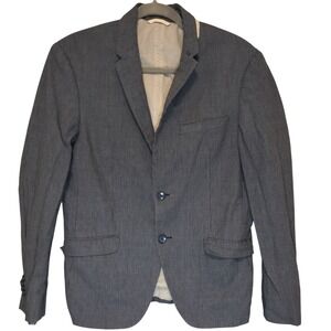 Zara Man Classic Navy Blue Pinstripe Sport Coat Summer Collection 2016 Size 38